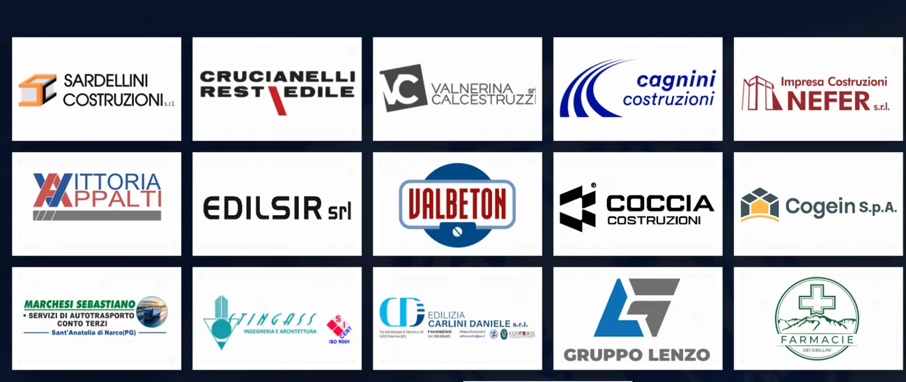 La sezione partner del sito del Visso Altonera, con i loghi delle aziende
